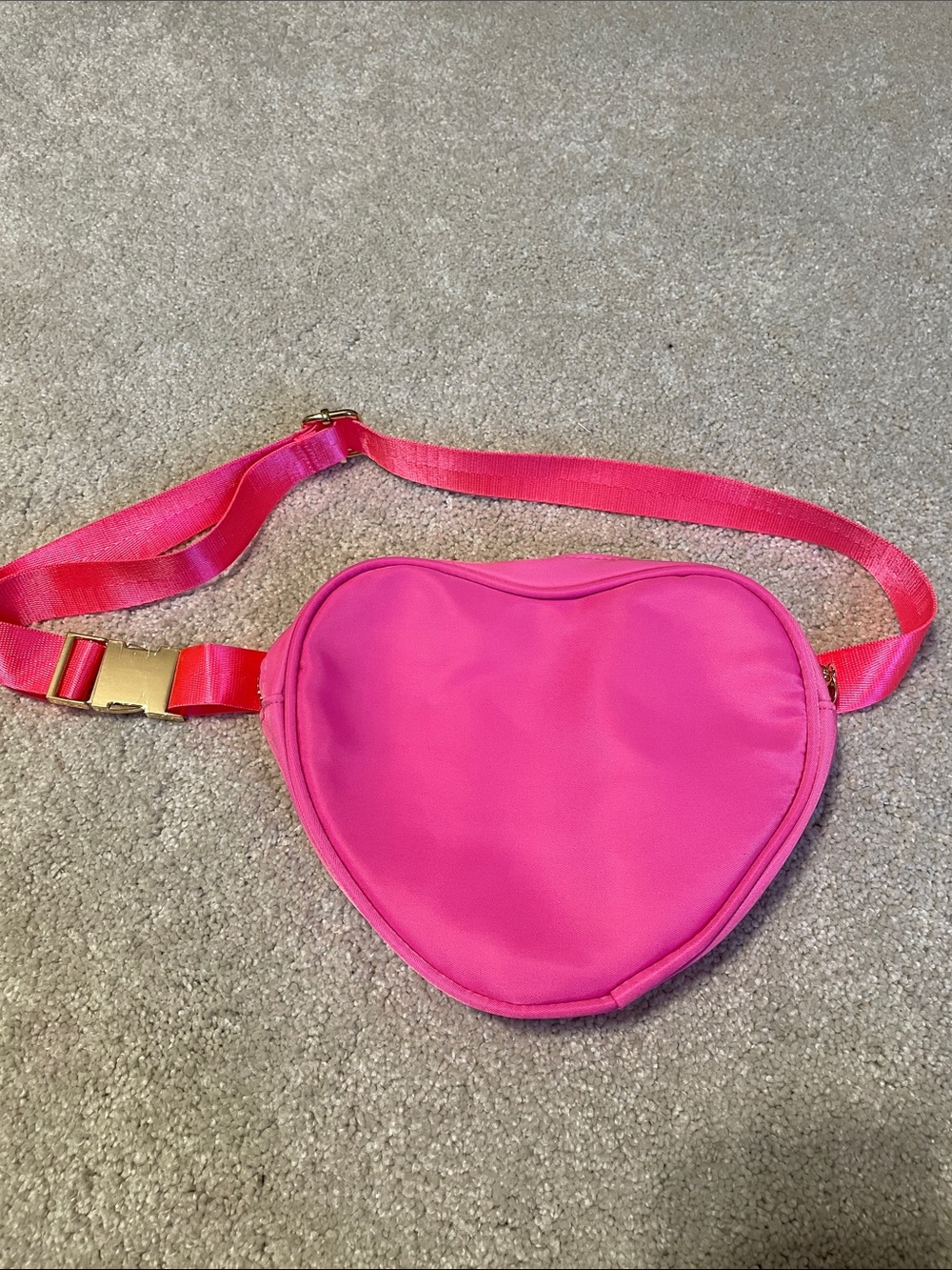 Heart Nylon Fanny Pack Belt Bag Neon Pink